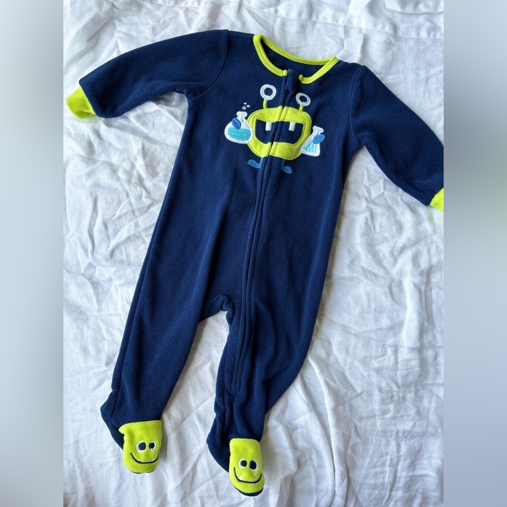 Kids Headquarters Monster Baby Pajamas Blue & Green 9m
